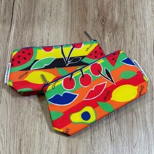 Clinique X Donald Cosmetic Travel Bags Lot of 2 Zippered